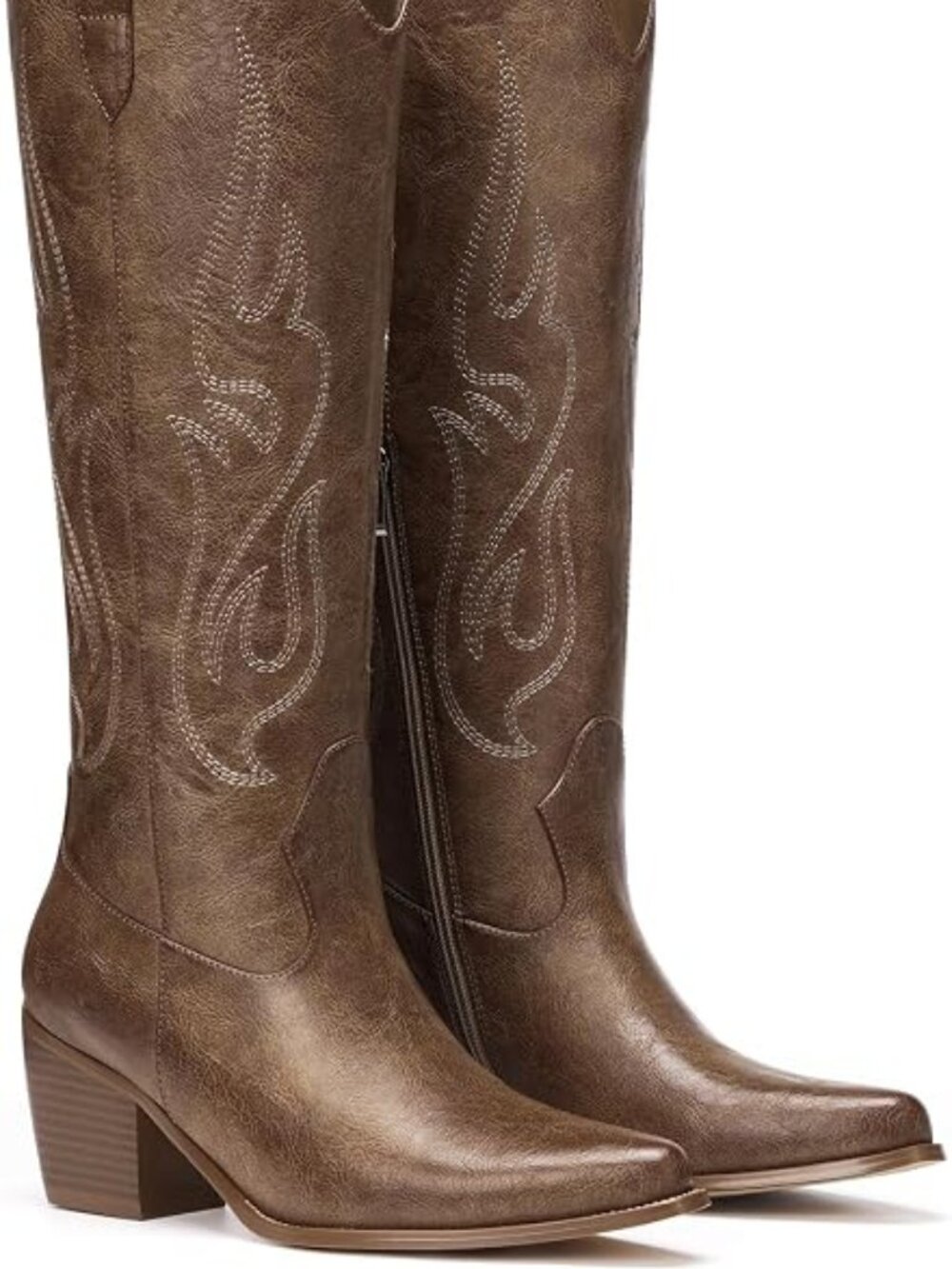 Cowboy Boots for Women - Knee High Wide Calf Cowgirl Boots,